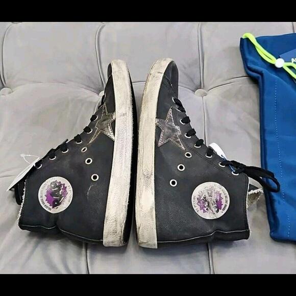 GOLDEN GOOSE GGDB FRANCY Rap Black Canvas Womens Athletic Sneakers Shoes 41 10 - Picture 12 of 14